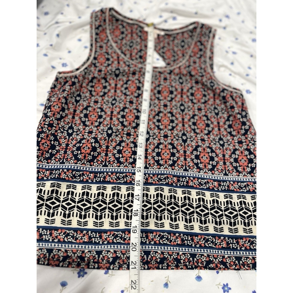 Skies Are Blue Boho Floral Abstract Tank Sz:XSP Multicolor Sleeveless Rayon - Picture 4 of 8